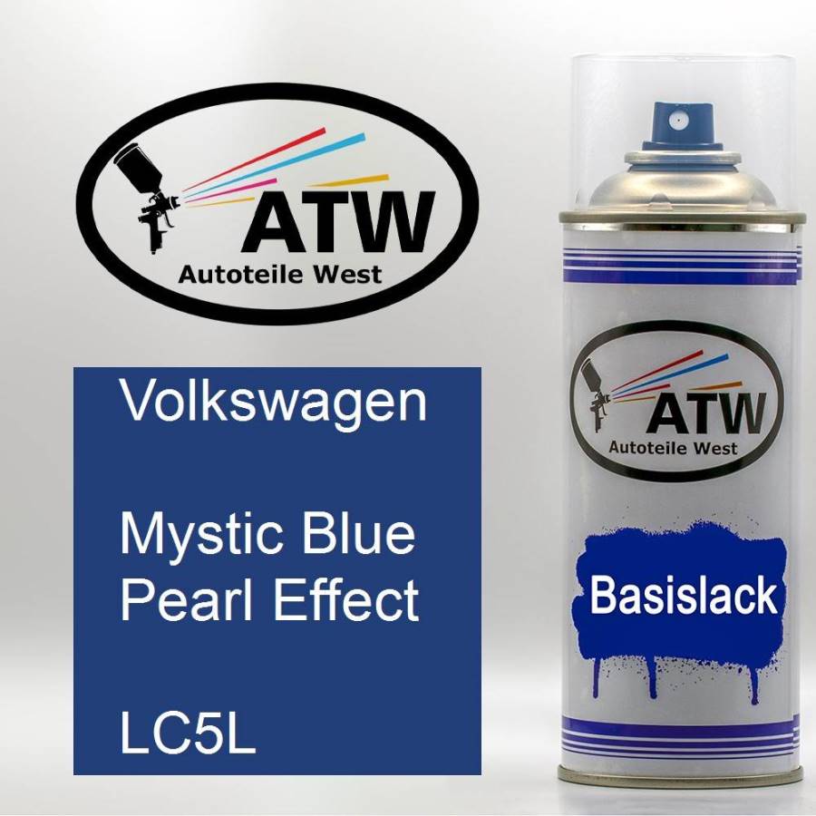 Volkswagen, Mystic Blue Pearl Effect, LC5L: 400ml Sprühdose, von ATW Autoteile West.